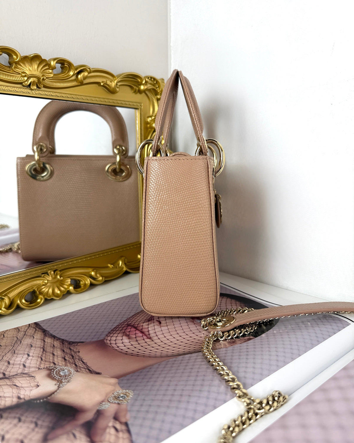 Dior Mini Lady Dior Bag - Beige - View 4