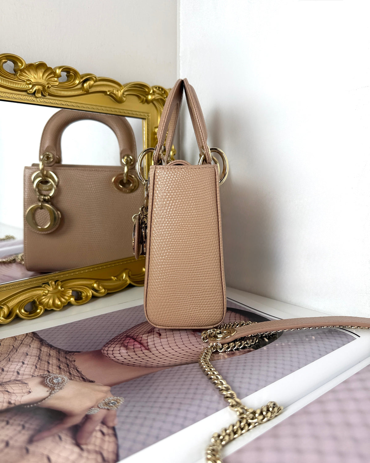 Dior Mini Lady Dior Bag - Beige - View 3
