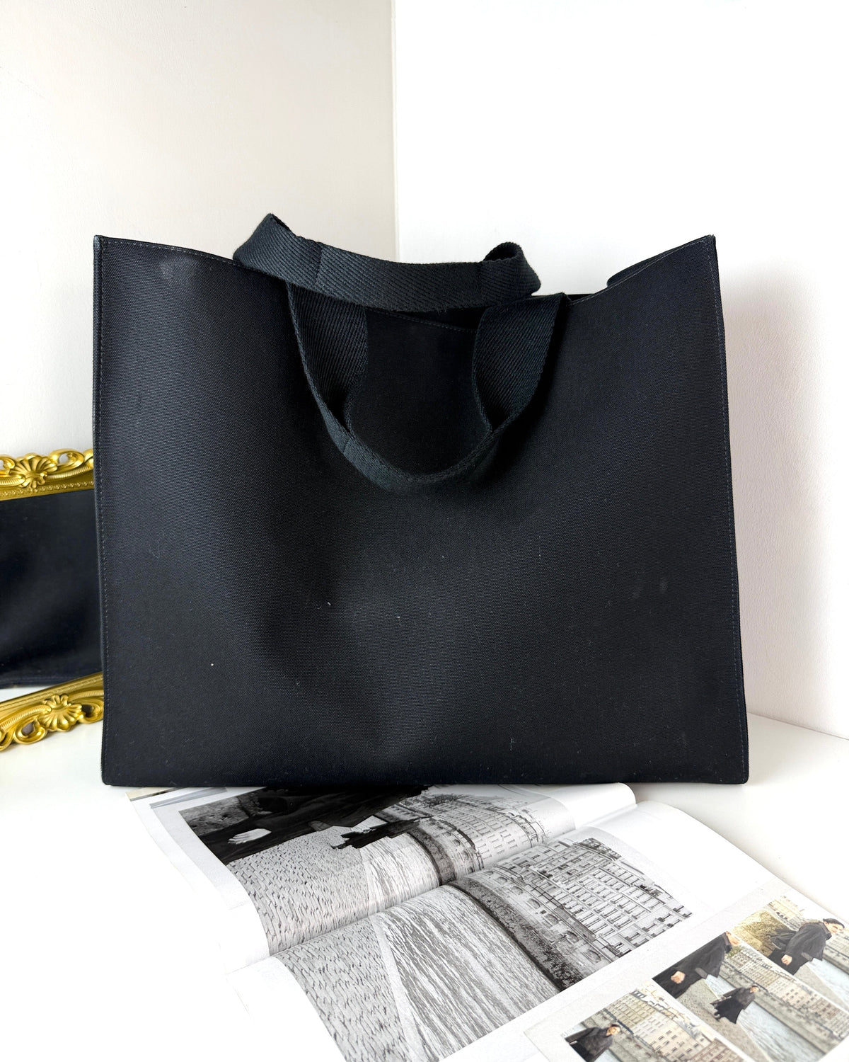 Fendi x Versace Fendace Logo Canvas Shopping Tote Bag - Black - View 2