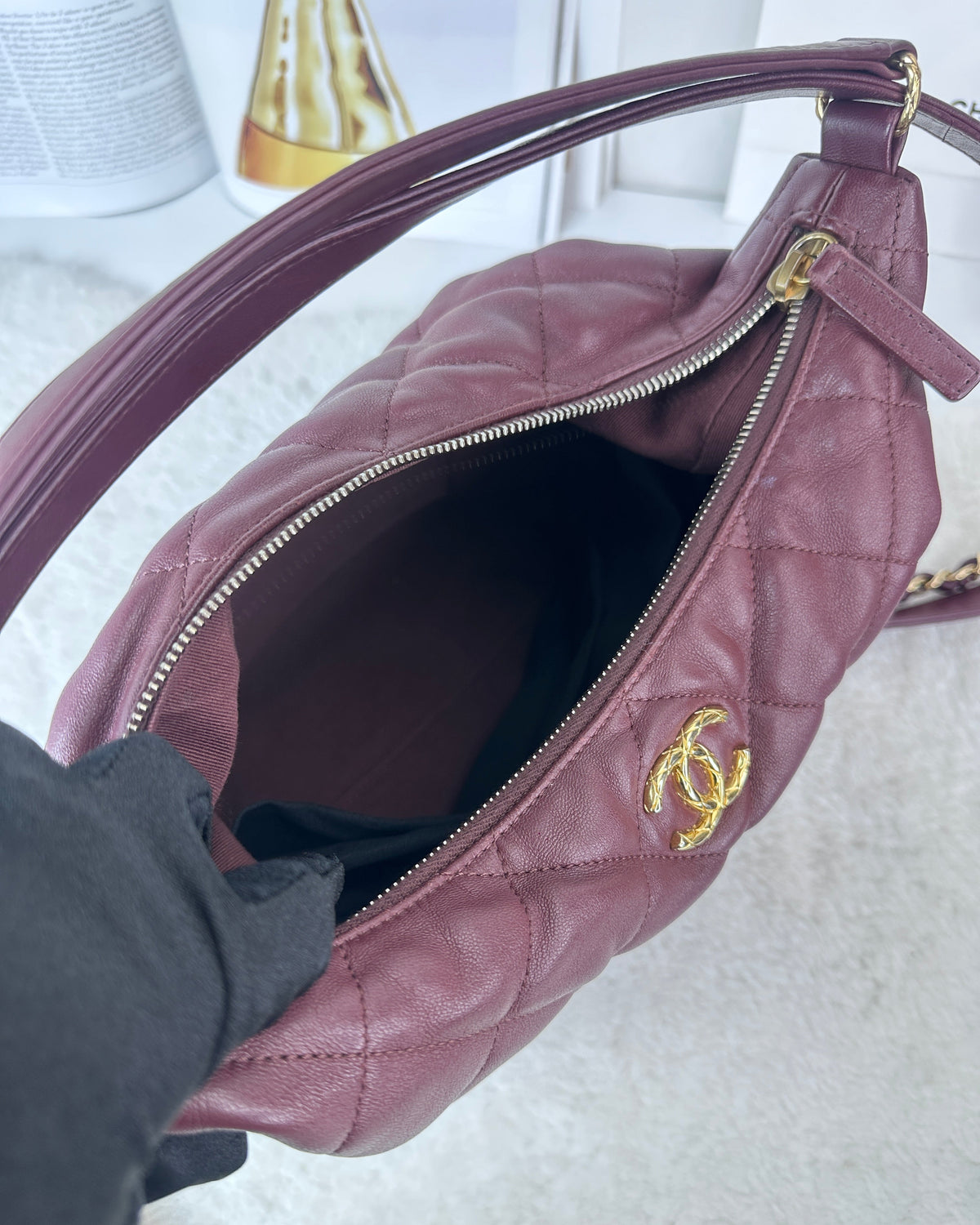 Chanel Hobo Bag - Burgundy - View 6