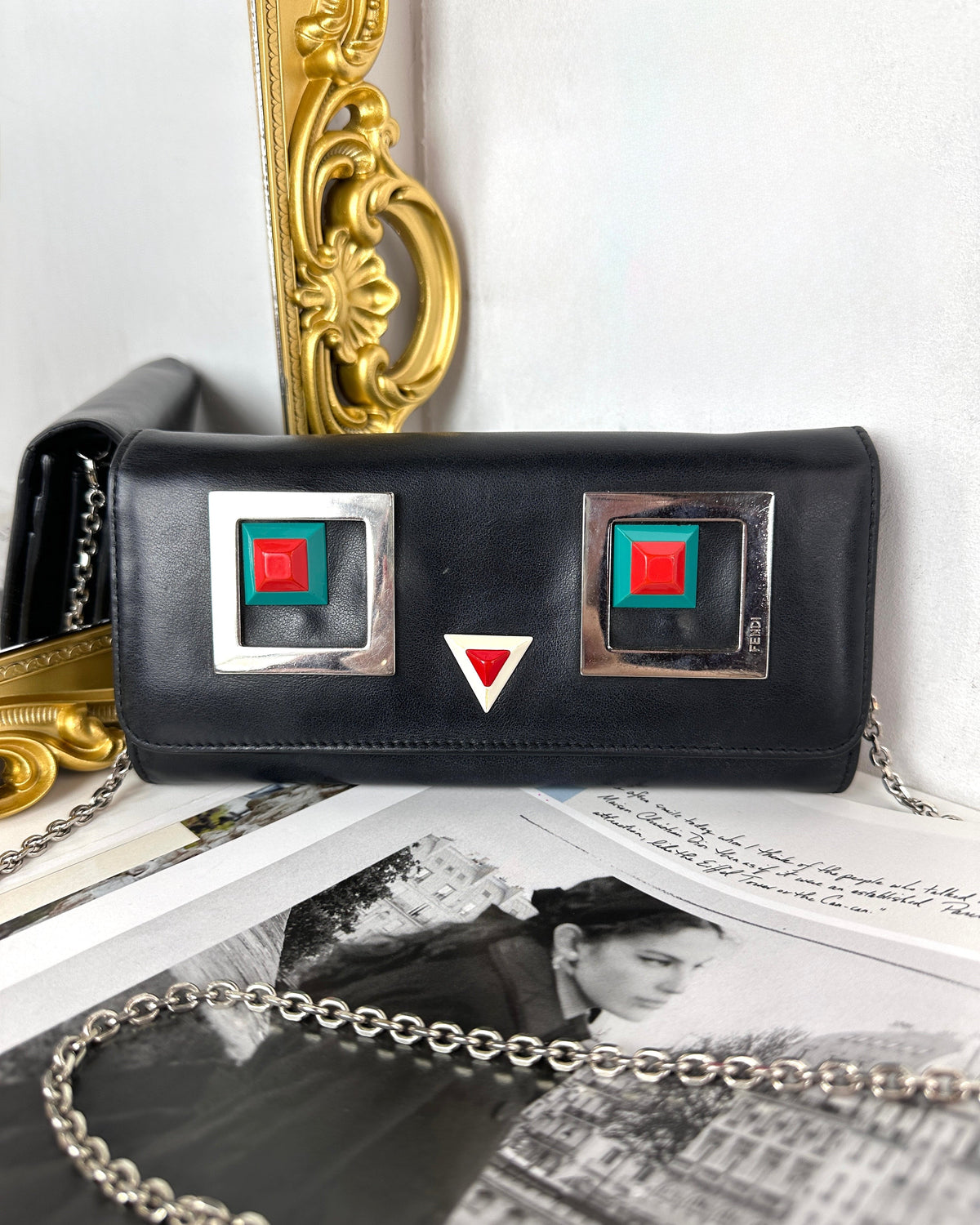 Fendi Hypnoteyes Wallet on Chain - Black - View 1