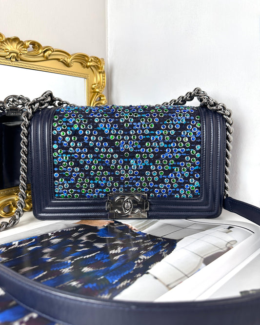Chanel Boy Chanel Flap Bag - Navy Blue - View 1