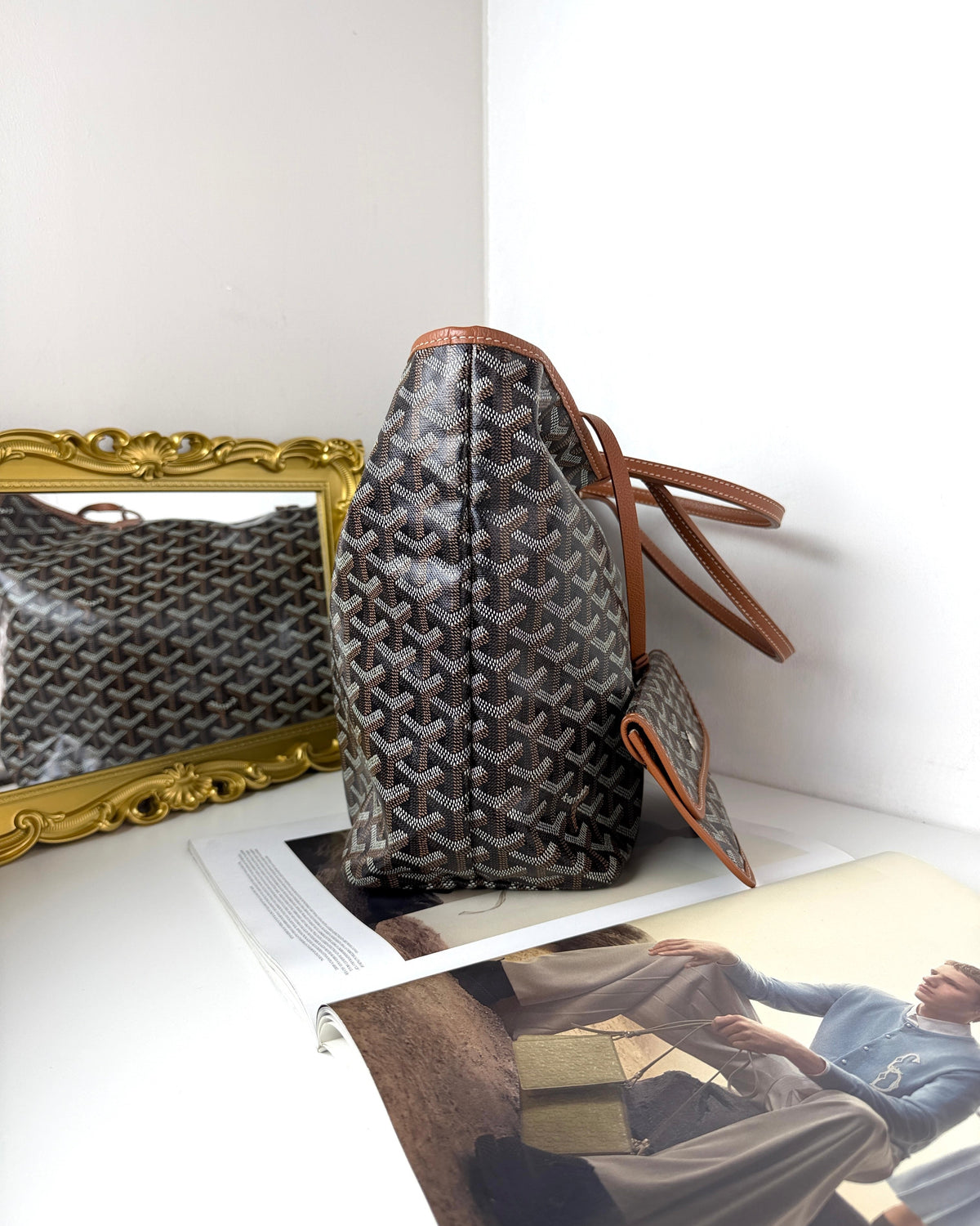 Goyard Saint Louis Tote - Black, Tan - View 3