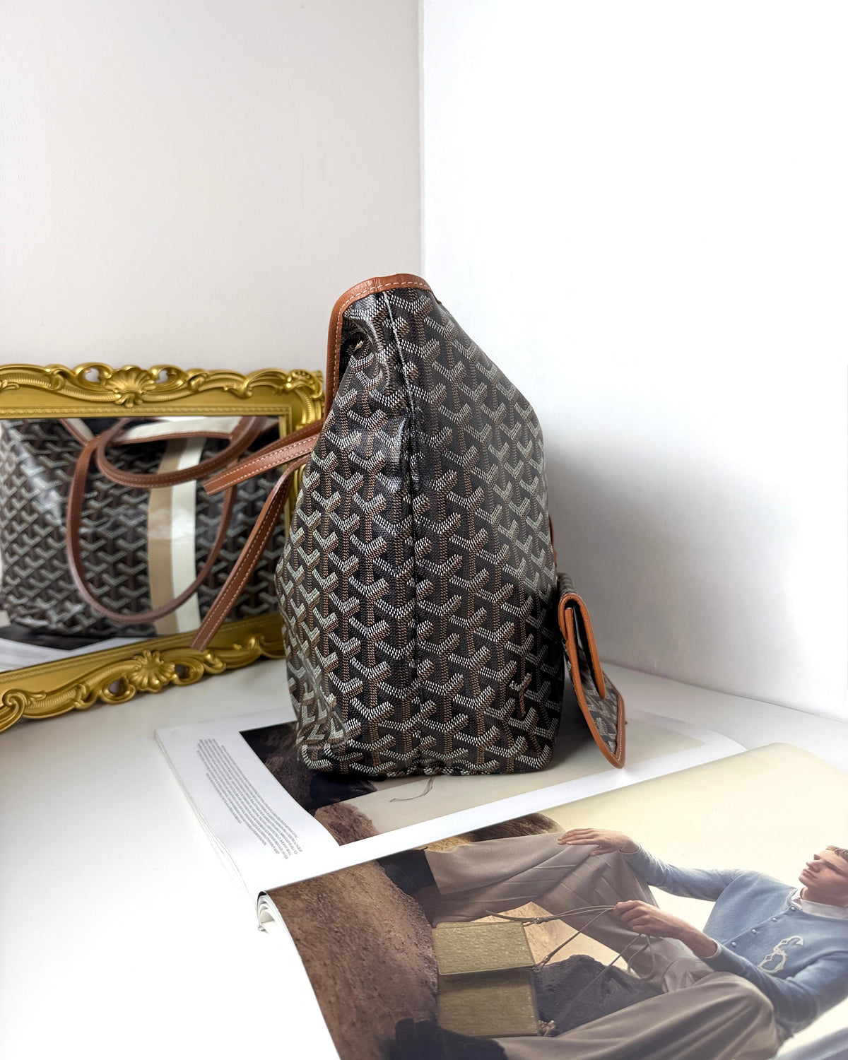 Goyard Saint Louis Tote - Black, Tan - View 4