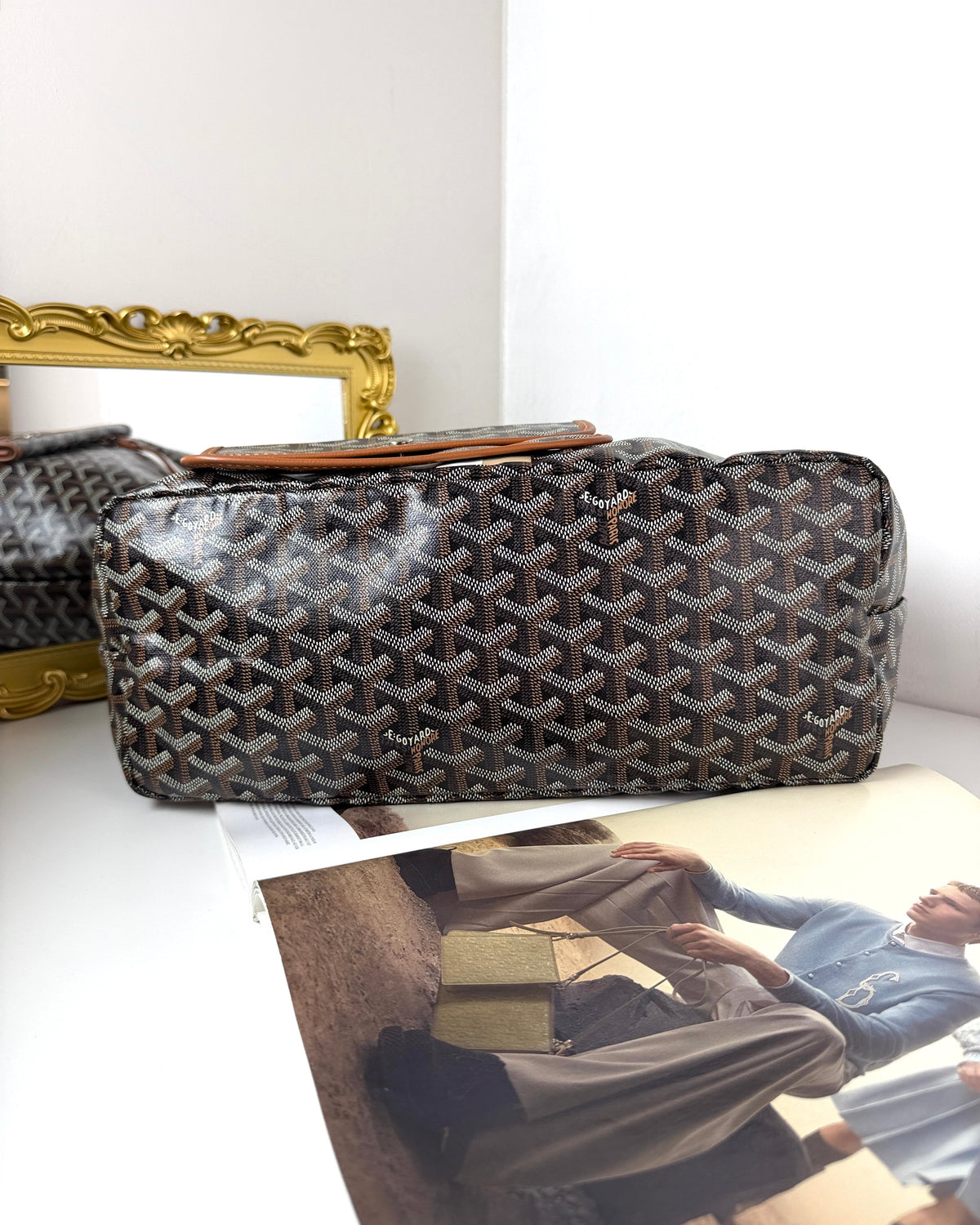 Goyard Saint Louis Tote - Black, Tan - View 5