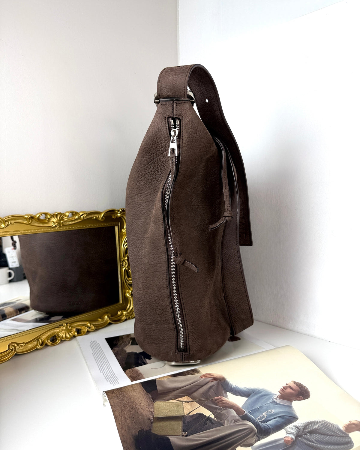 Loewe Loop Bucket Bag - Dark Brownie - View 3