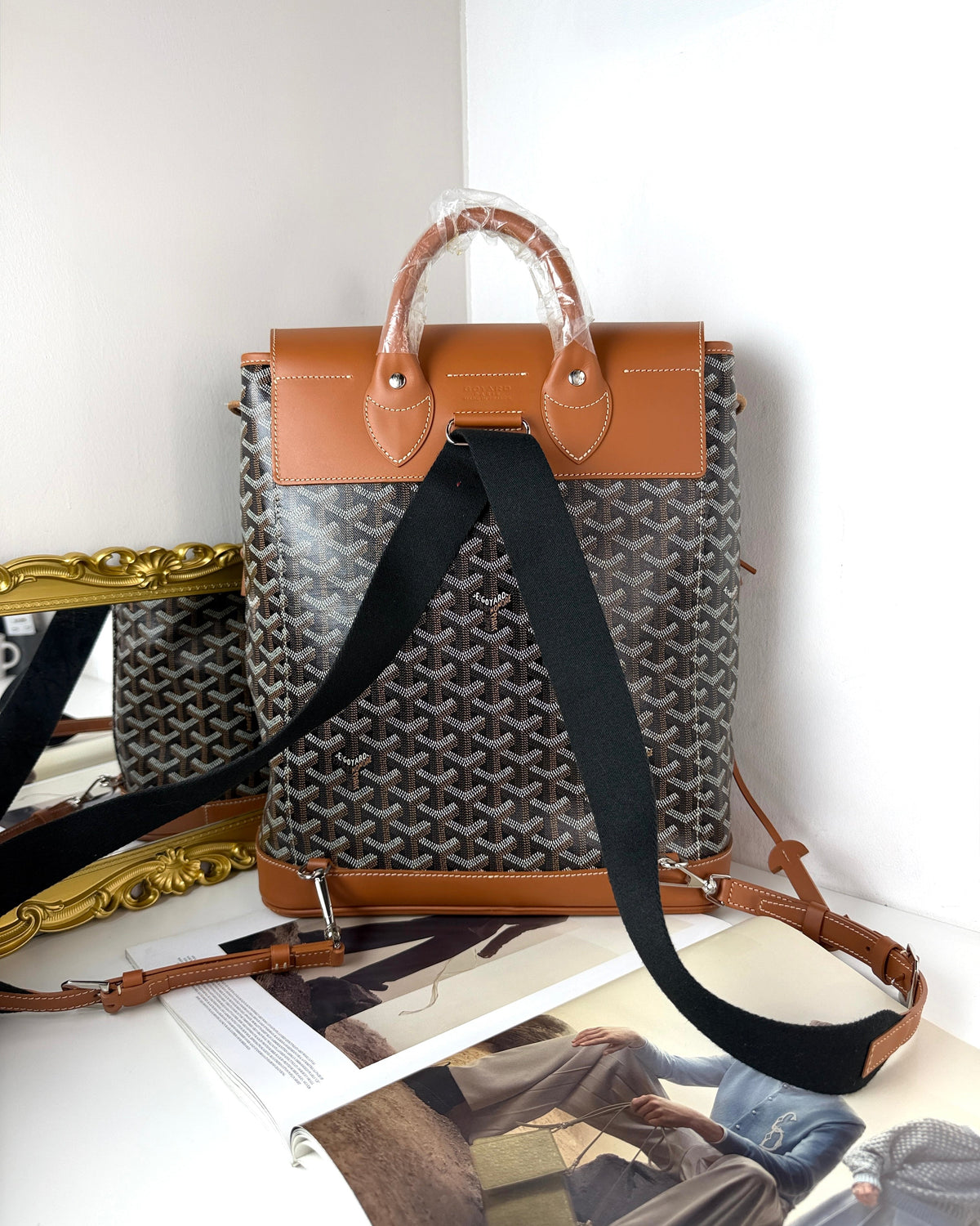 Goyard Alpin Backpack MM - Black & Tan - View 2