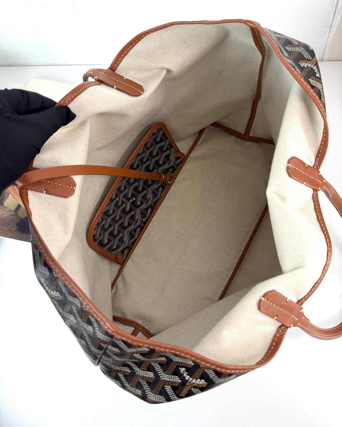 Goyard Saint Louis Tote - Black, Tan - View 7