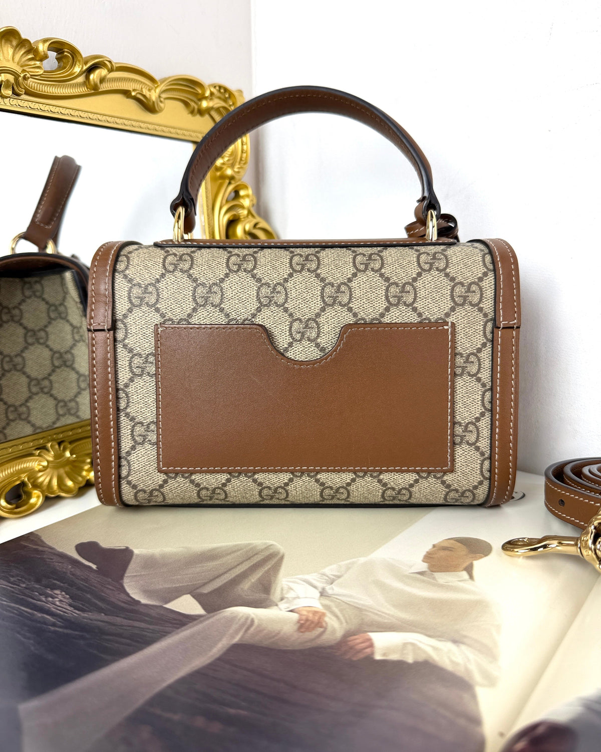 Gucci Padlock Small Top Handle Bag - Beige And Dark Brown - View 2