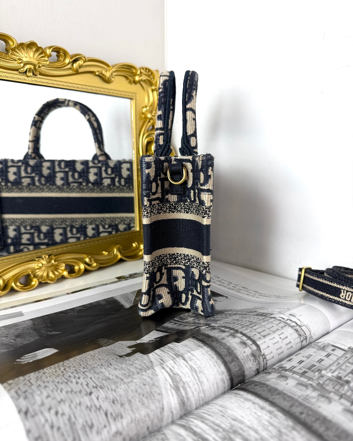 Dior Mini Dior Book Tote - Blue - View 4