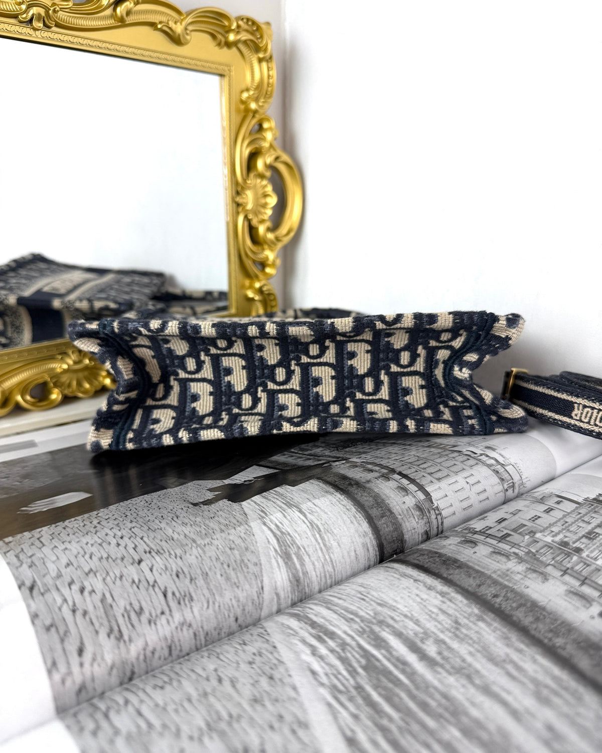 Dior Mini Dior Book Tote - Blue - View 5