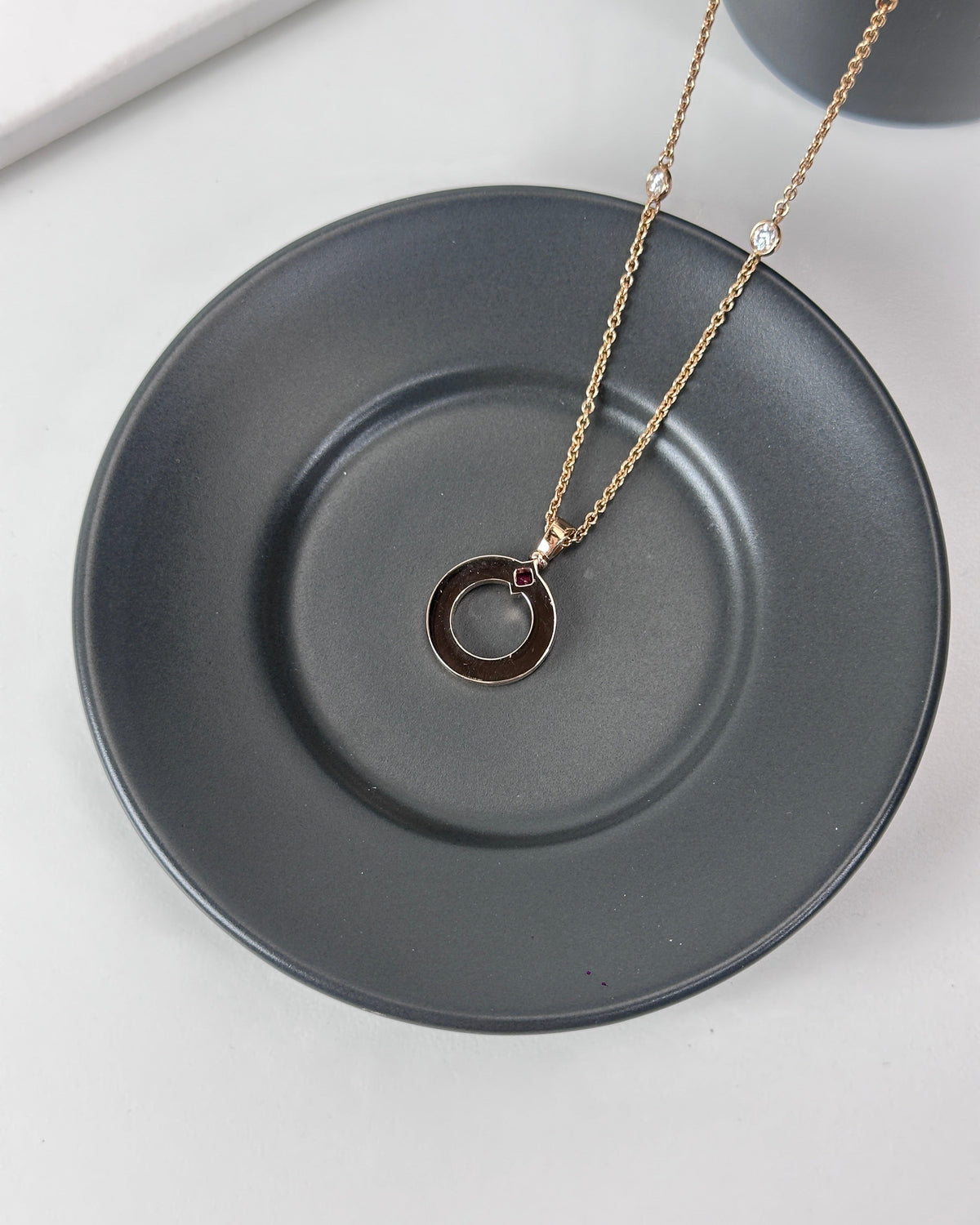 Bvlgari BVLGARI Necklace with Rubies - Rose Gold, White Diamonds - View 2