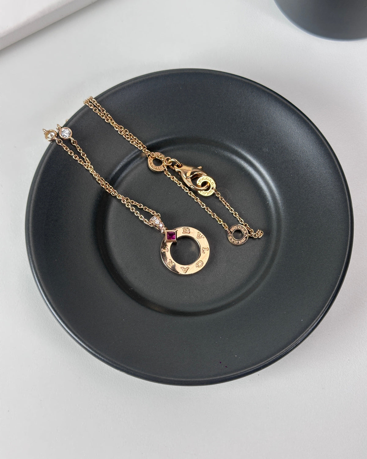 Bvlgari BVLGARI Necklace with Rubies - Rose Gold, White Diamonds - View 4