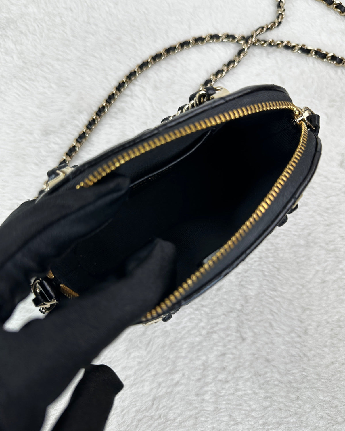 Chanel Coco Clutch with Chain - Black - View 6