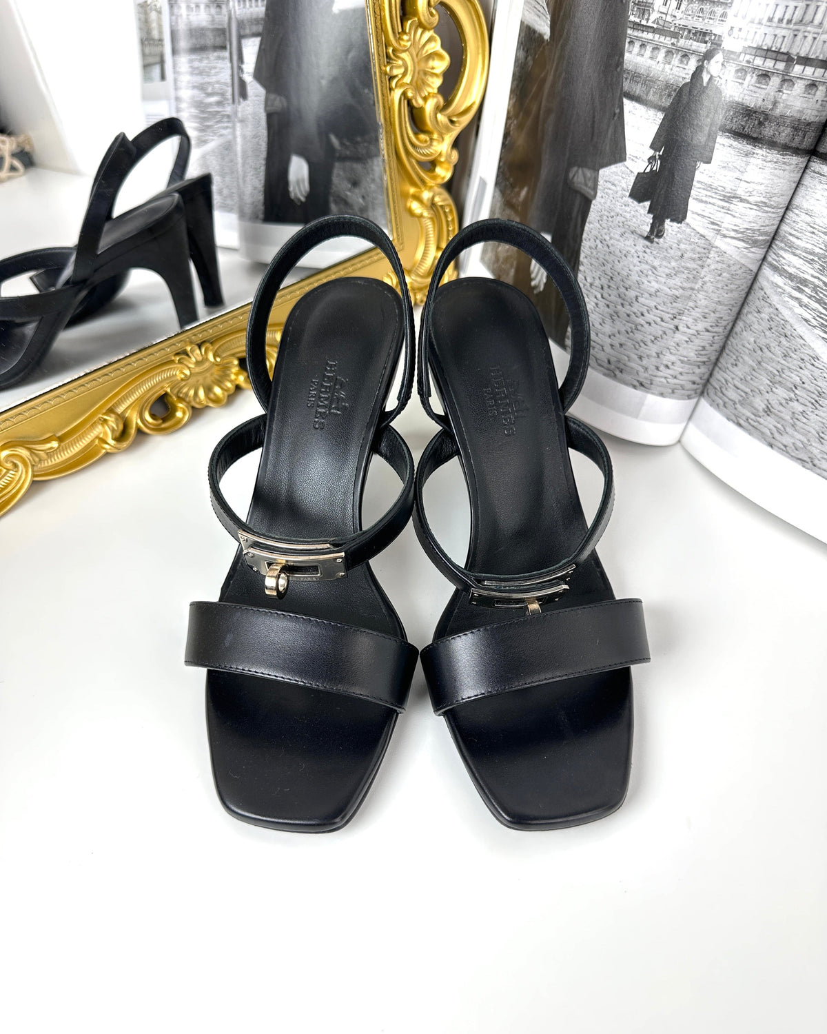 Hermès Glamour 95 Sandal - Noir - View 1