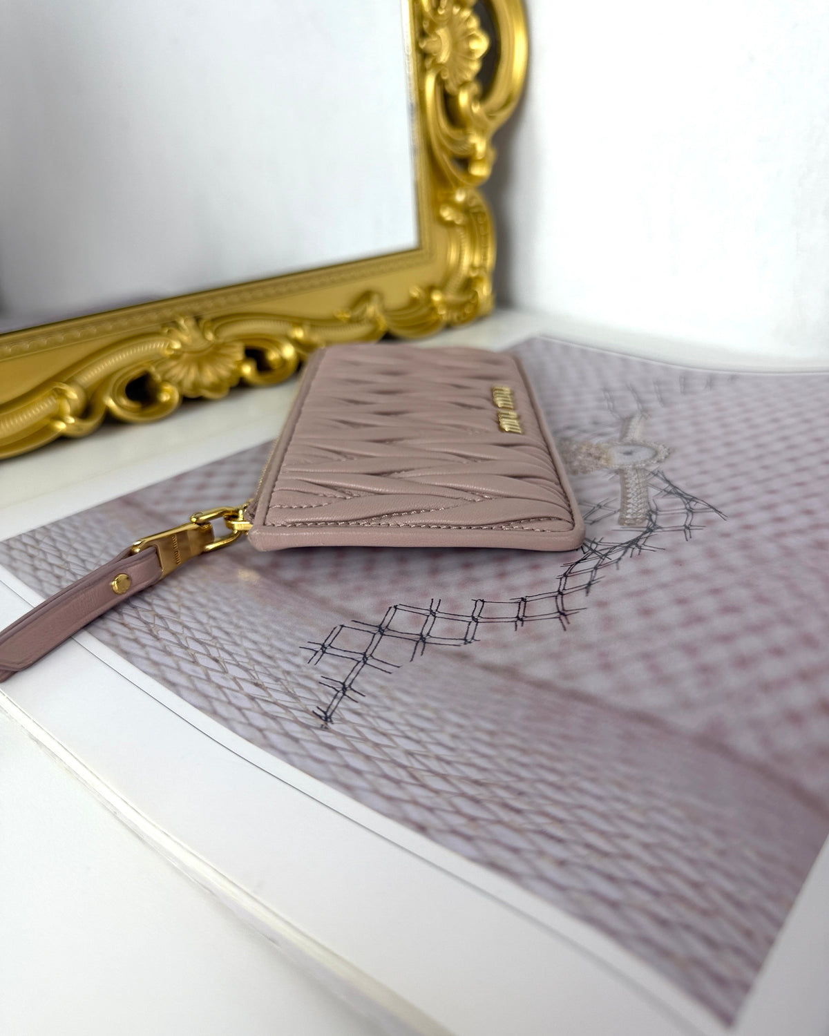 Miu Miu Matelassé Nappa Leather Card Holder - Alabastro Pink - View 4