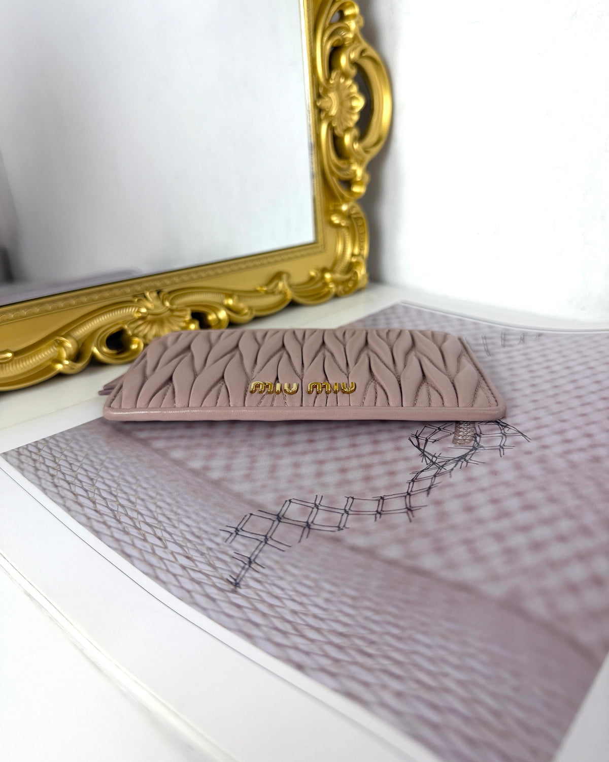Miu Miu Matelassé Nappa Leather Card Holder - Alabastro Pink - View 5