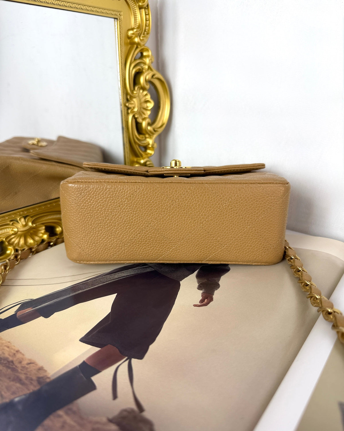 Chanel Mini Square Classic Flap Bag - Dark Beige, Gold Hardware - View 5