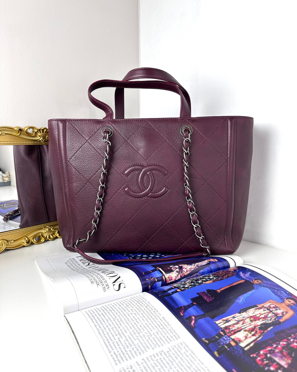 Chanel Quilted Grained Calfskin Shopping Tote - View 1