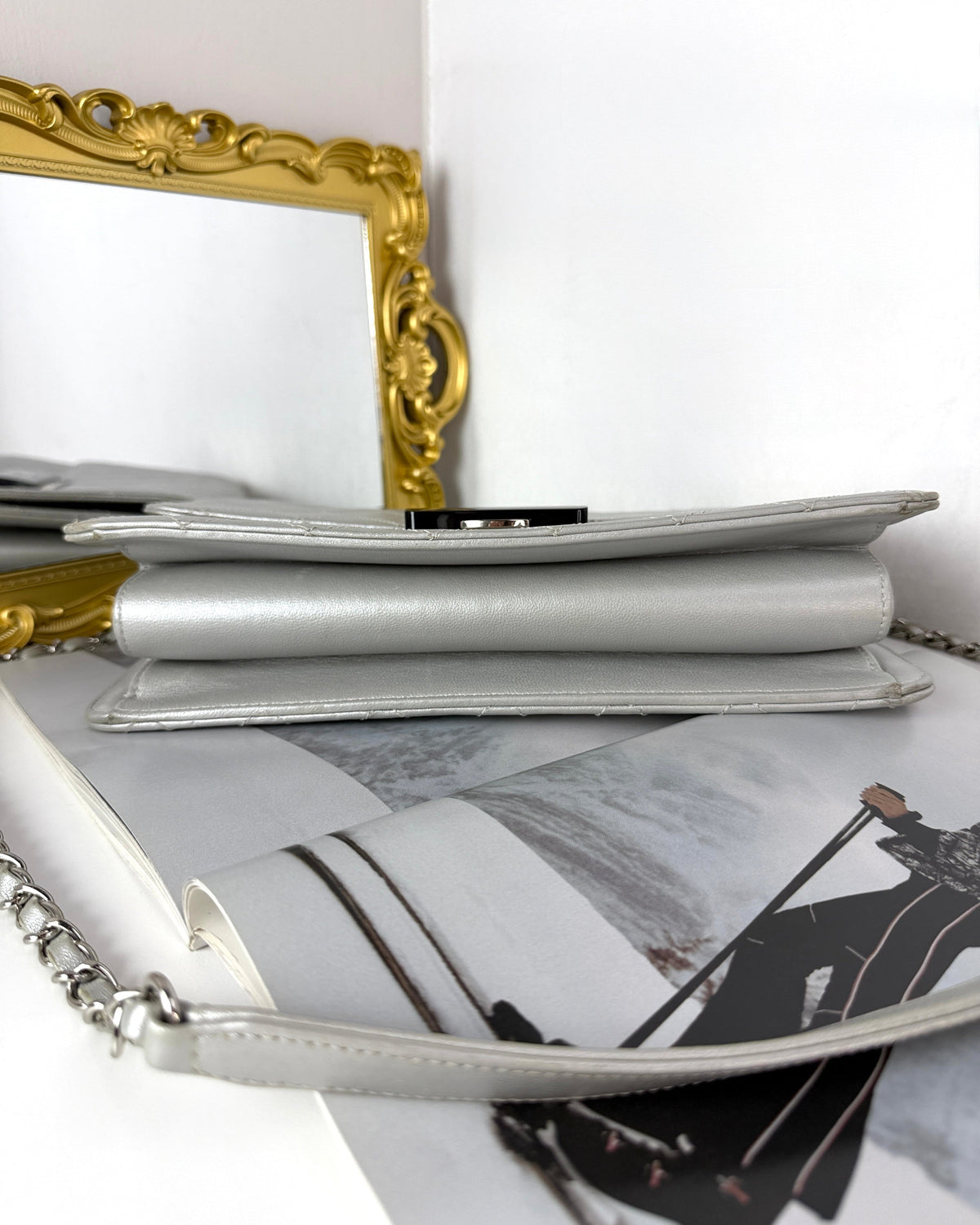 Chanel Beauty Lock Flap Bag - Metallic Silver - View 5