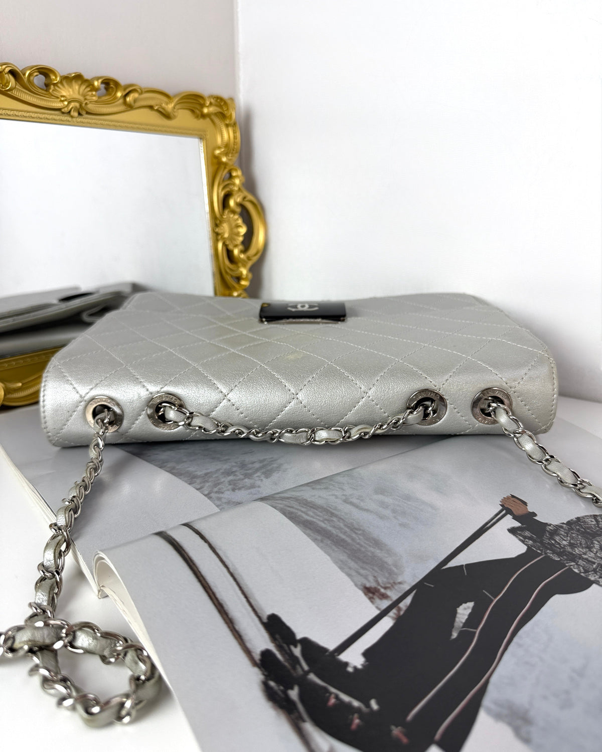 Chanel Beauty Lock Flap Bag - Metallic Silver - View 6