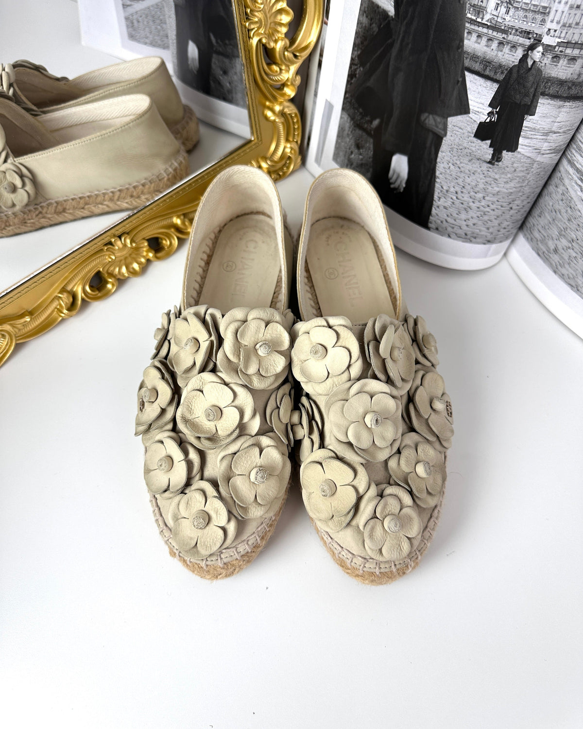 Chanel Camellia Espadrilles - Beige/ Taupe/ Nude - View 1