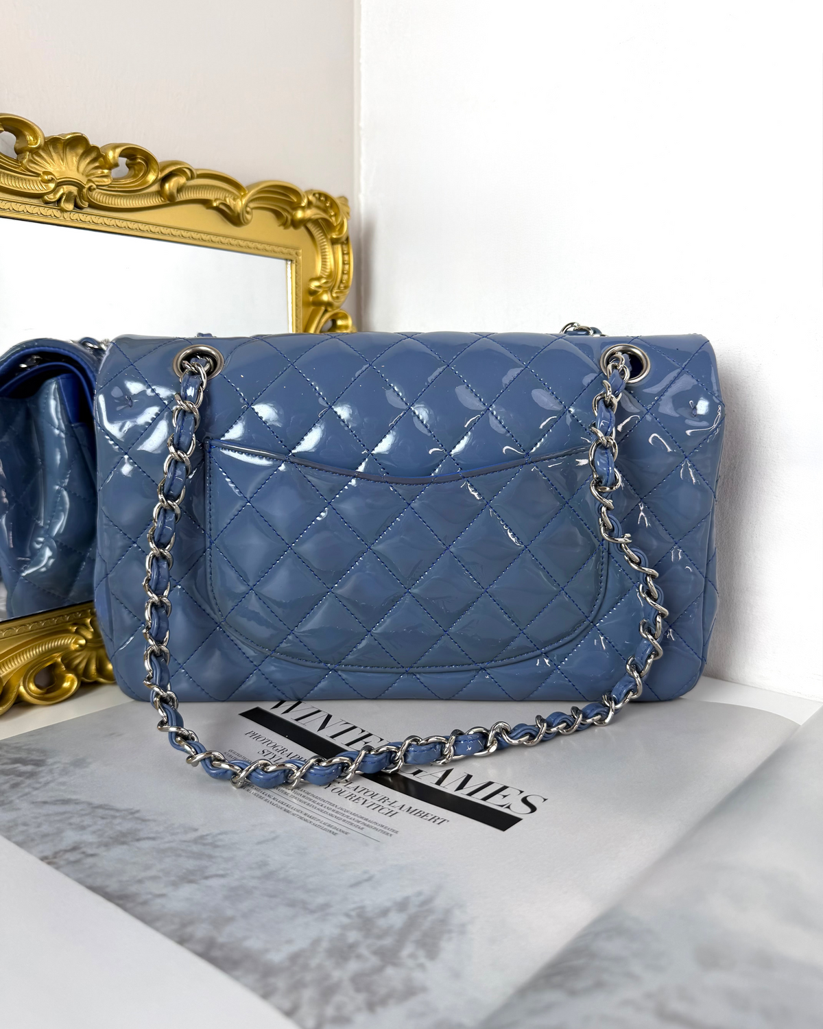 Chanel Medium Classic Double Flap Bag - Blue - View 2