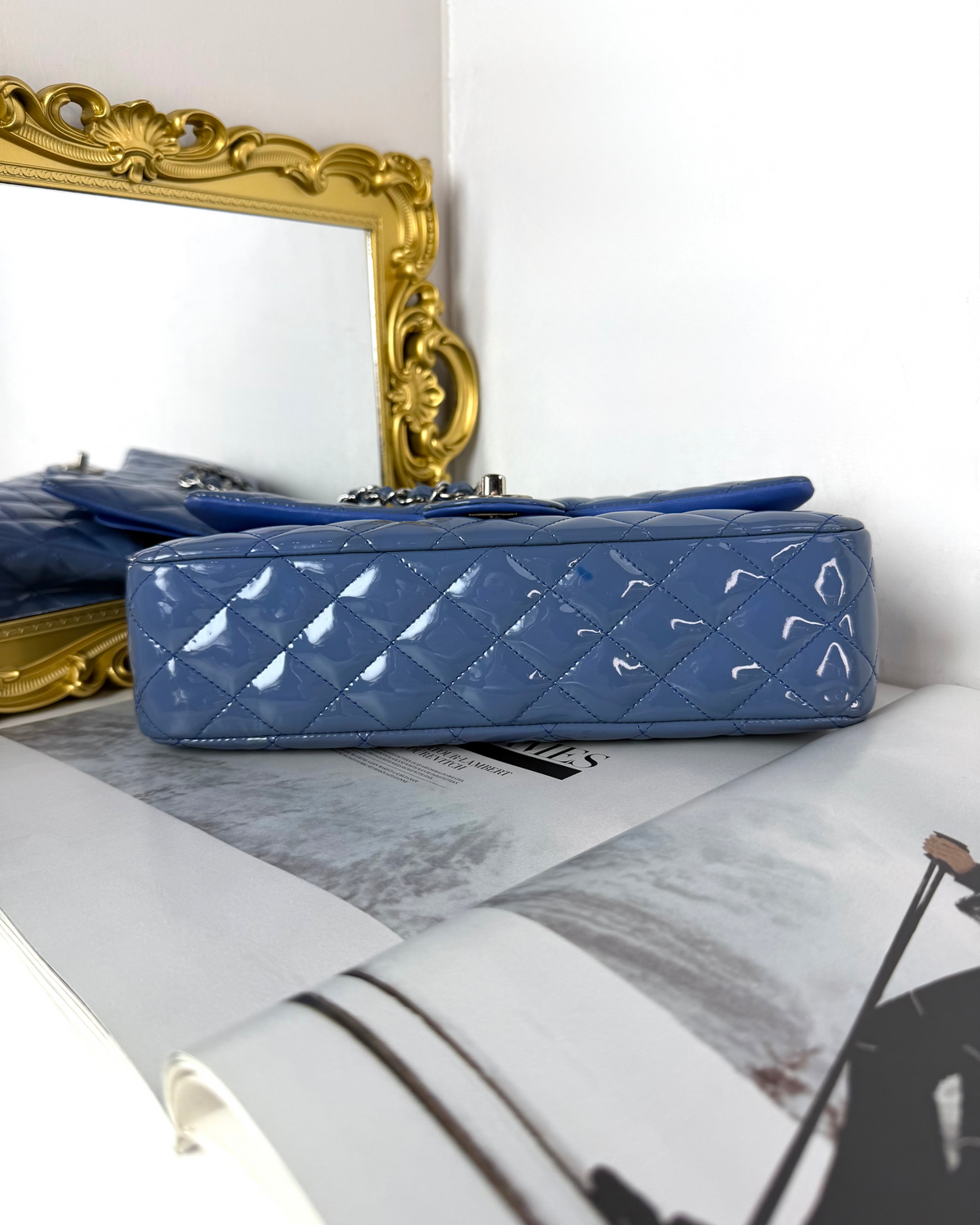 Chanel Medium Classic Double Flap Bag - Blue - View 5