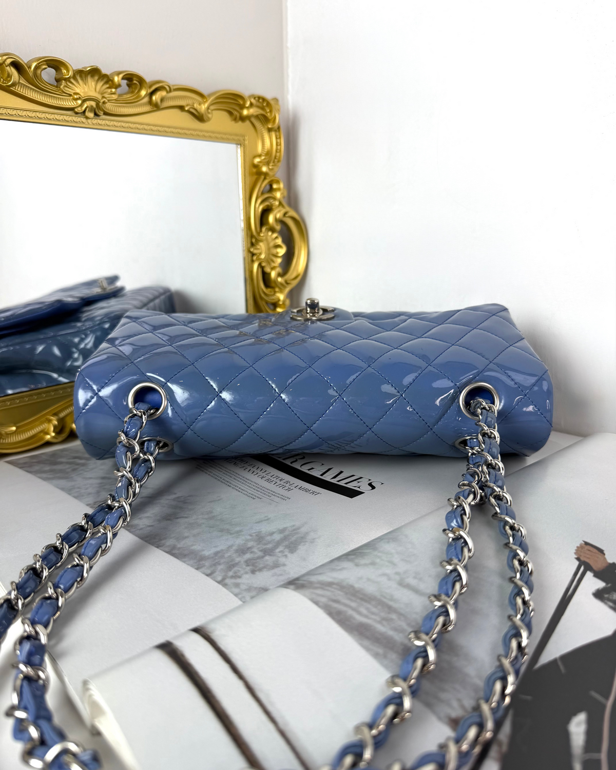 Chanel Medium Classic Double Flap Bag - Blue - View 6