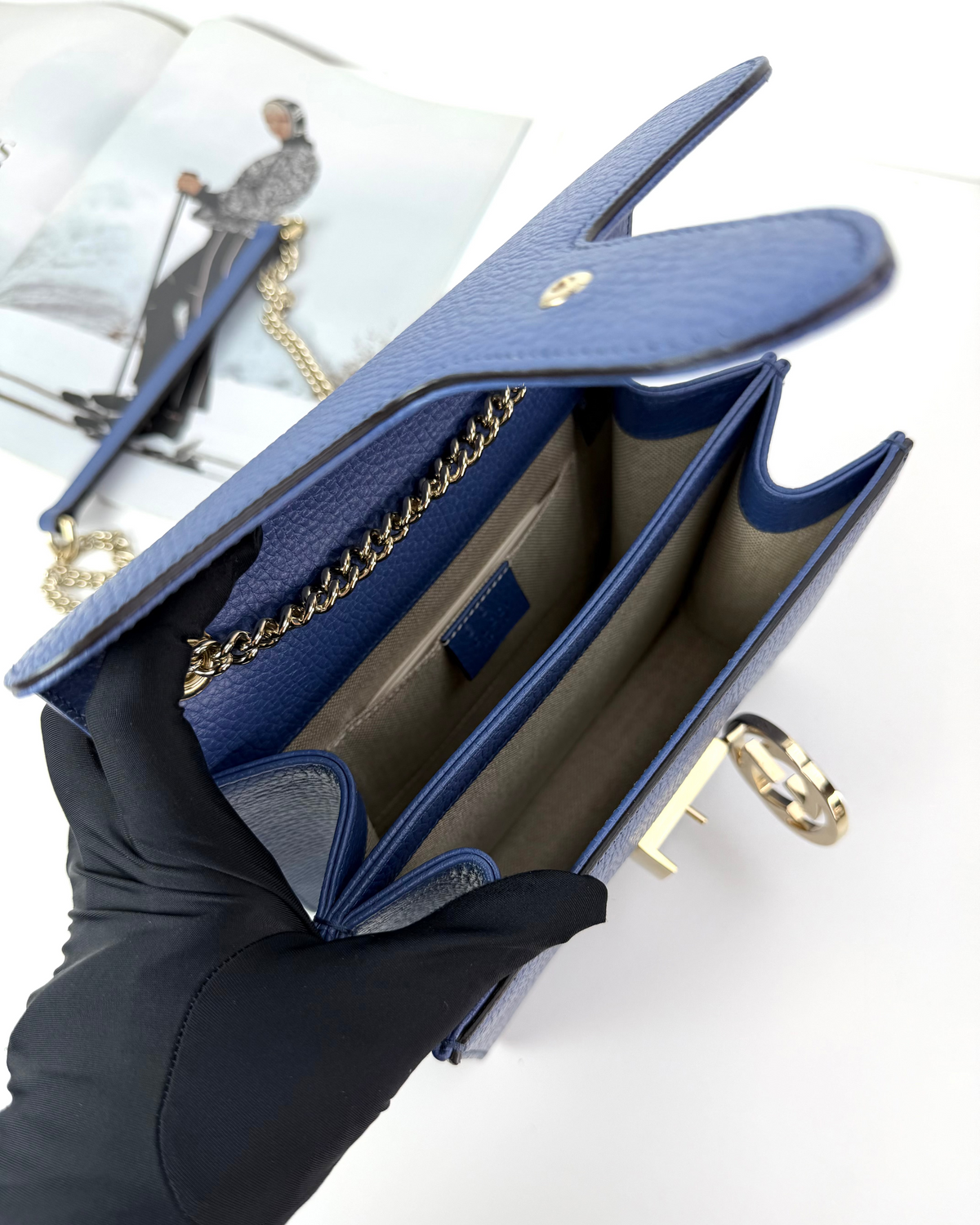 Gucci GG Interlocking Small Shoulder Bag - Caspian Blue - View 7