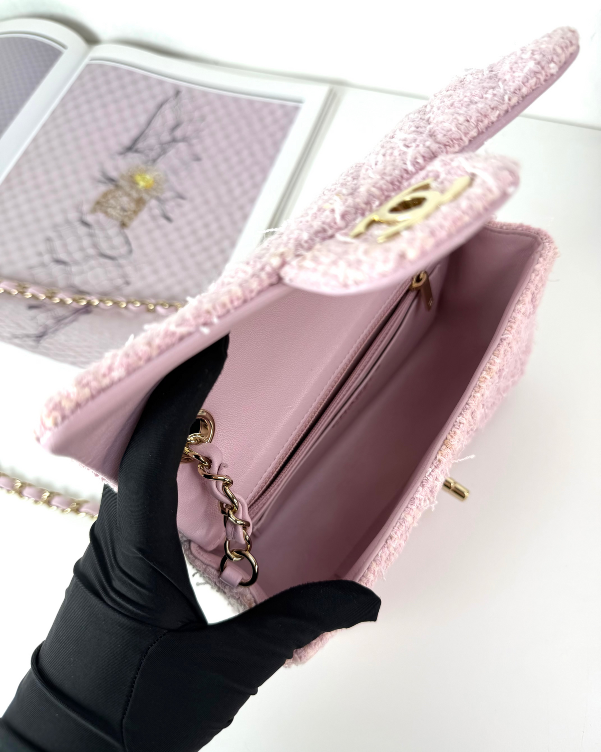 Chanel Classic Mini Rectangular Flap Bag - Light Pink - View 7