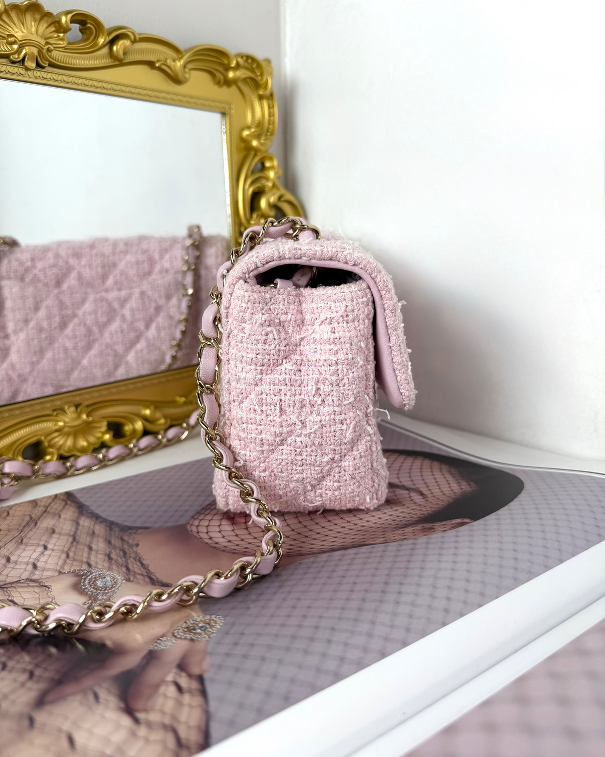 Chanel Classic Mini Rectangular Flap Bag - Light Pink - View 4