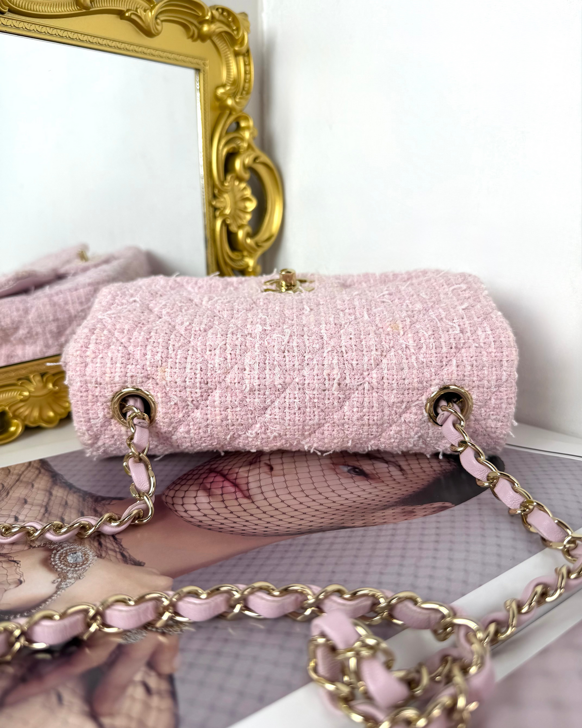 Chanel Classic Mini Rectangular Flap Bag - Light Pink - View 6