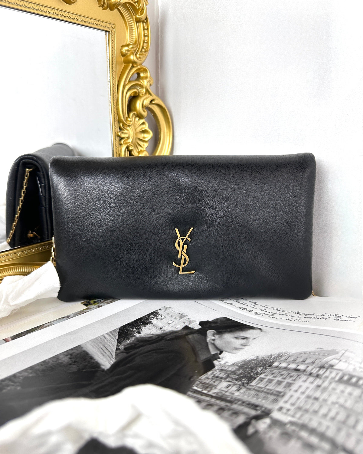 Saint Laurent Calypso Padded Leather Wallet on Chain - View 1
