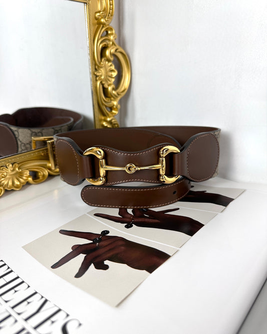 Gucci Leather Belt with Horsebit - View 1