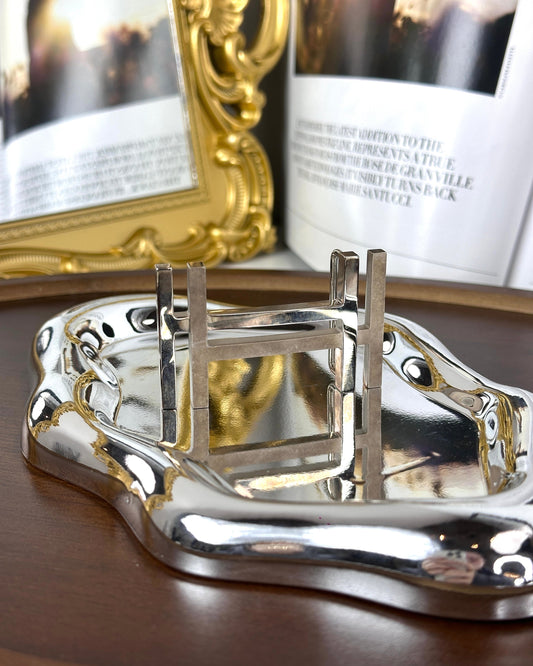 Hermès H au Carré Belt Buckle - Palladium-Plated Metal - View 1