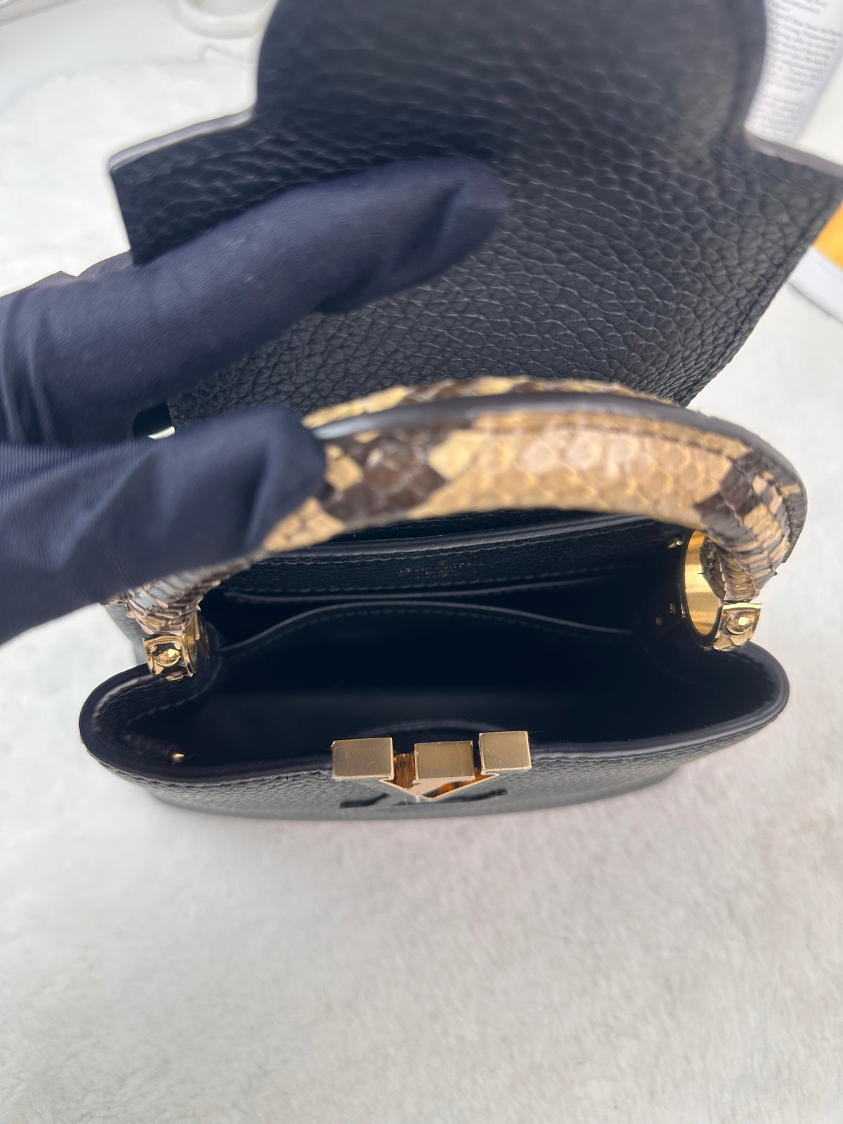 Louis Vuitton Capucines Mini Handbag - Black - View 6