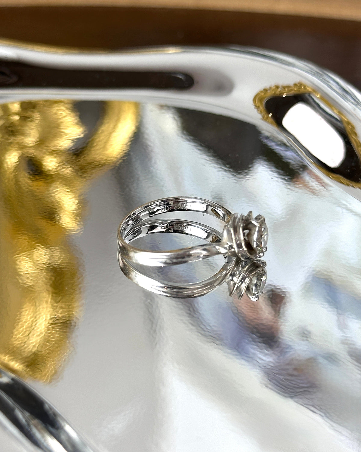 Chow Tai Fook 18ct Gold Diamond Ring - White Gold - View 2