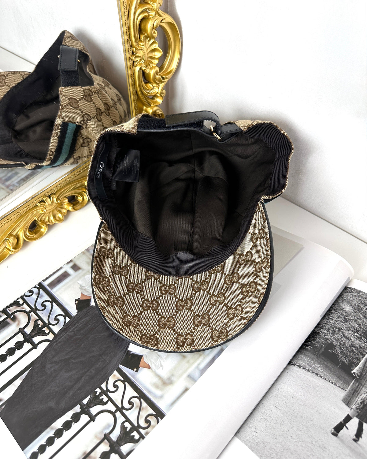 Gucci GG Canvas Baseball Hat with Web Stripe - View 2