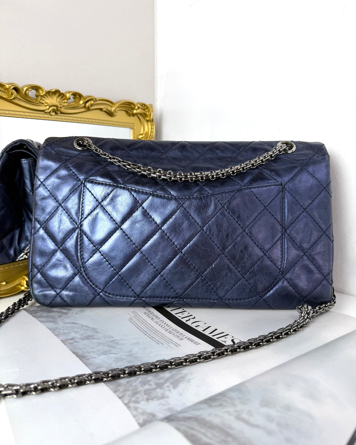 Chanel 2.55 Reissue Flap Bag - Metallic Blue - View 2
