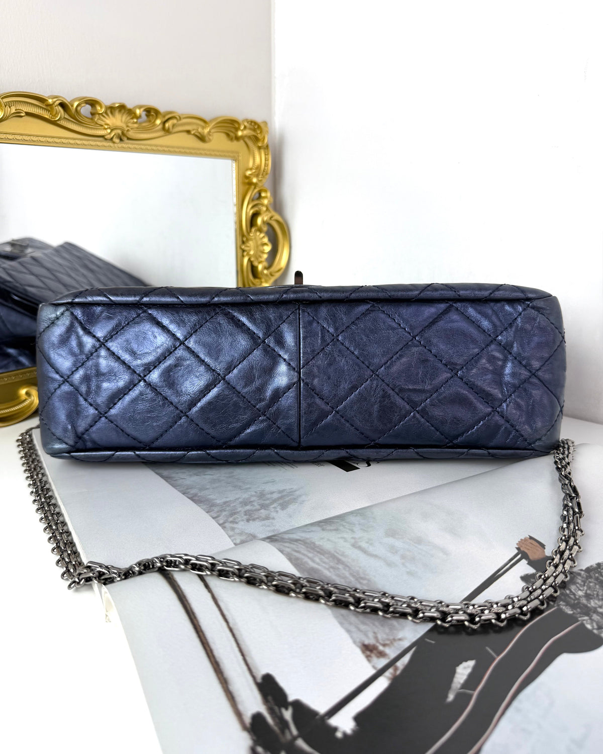 Chanel 2.55 Reissue Flap Bag - Metallic Blue - View 5