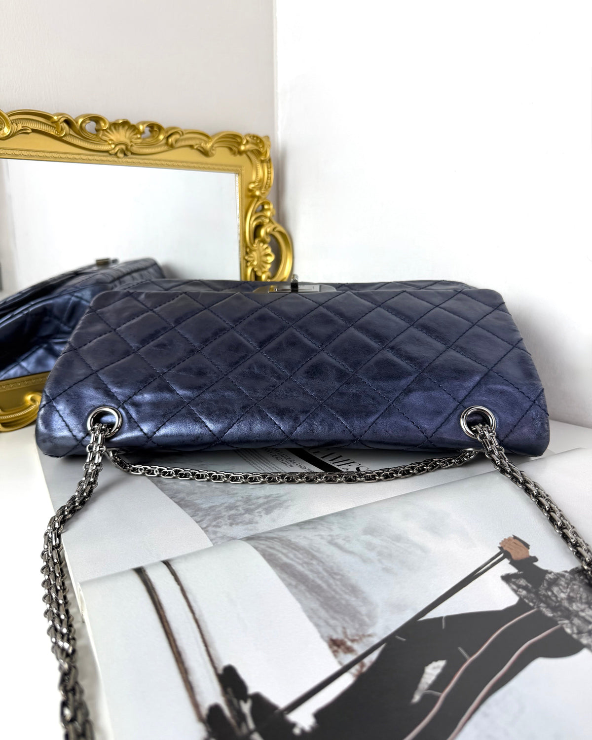 Chanel 2.55 Reissue Flap Bag - Metallic Blue - View 6