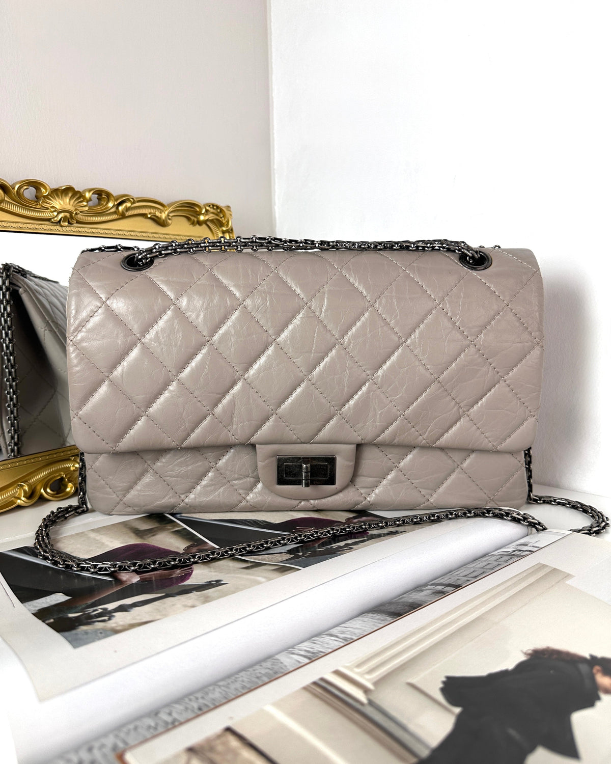 Chanel 2.55 Reissue Flap Bag - Light Grey - View 1