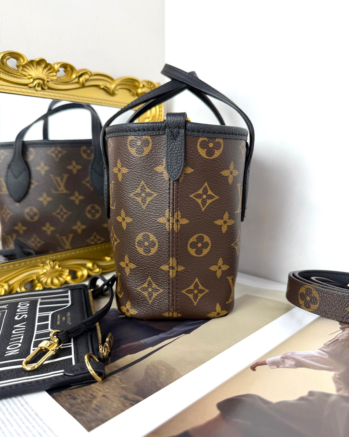 Louis Vuitton Neverfull Bandoulière Inside Out BB Bag - Black, Monogram - View 3