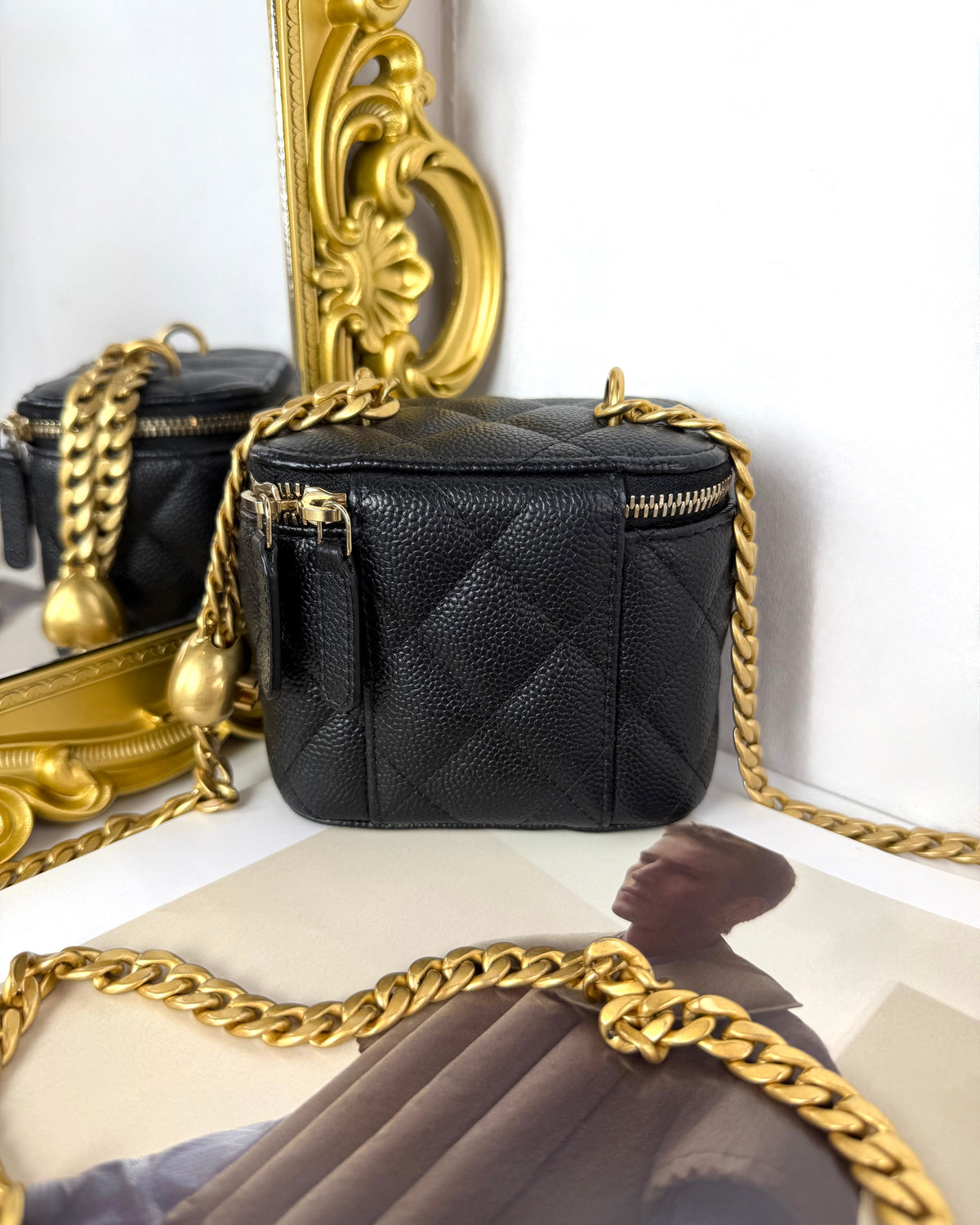 Chanel Classic Mini Vanity with Chain Bag - Black With Gold-Tone Metal - View 2