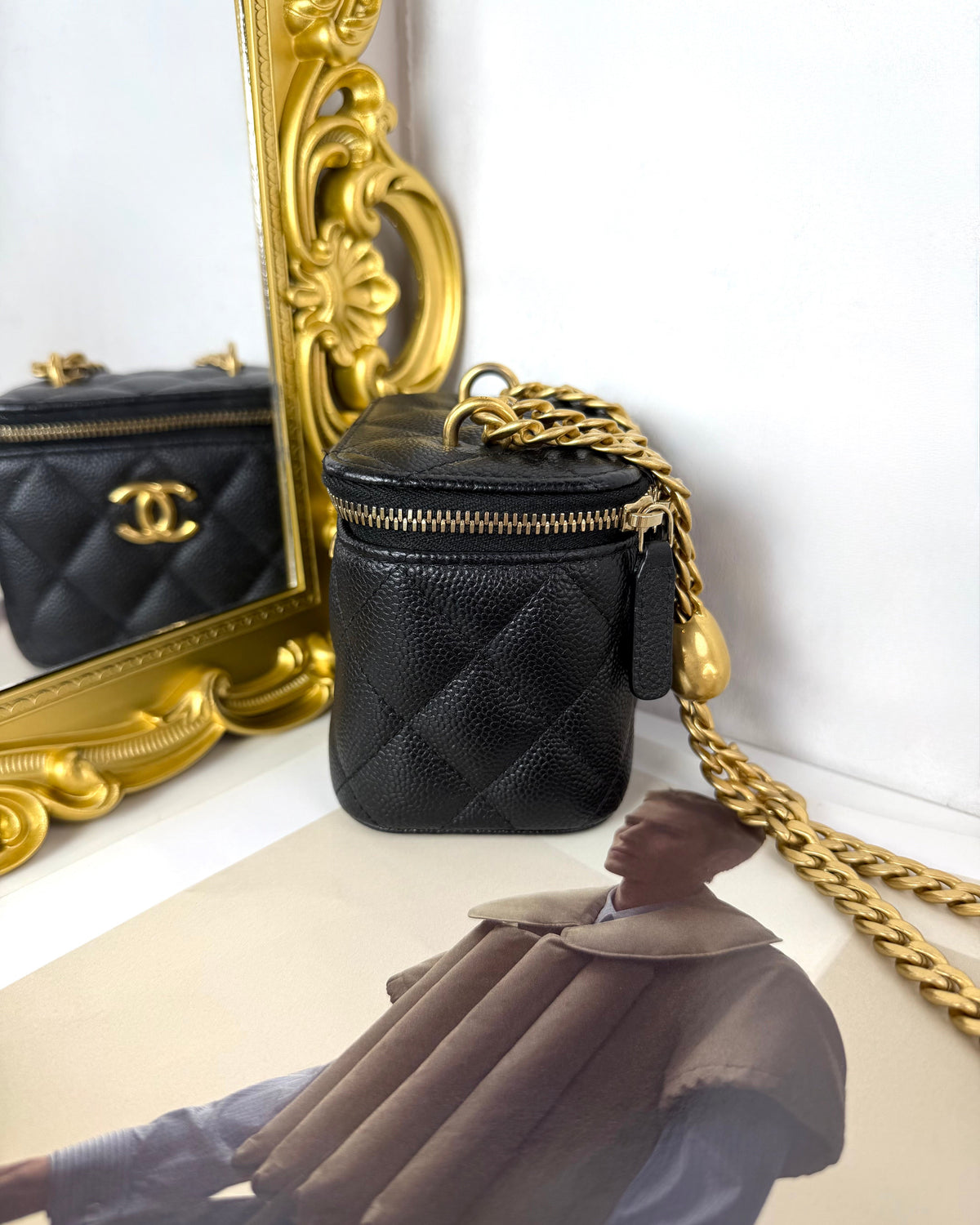 Chanel Classic Mini Vanity with Chain Bag - Black With Gold-Tone Metal - View 3