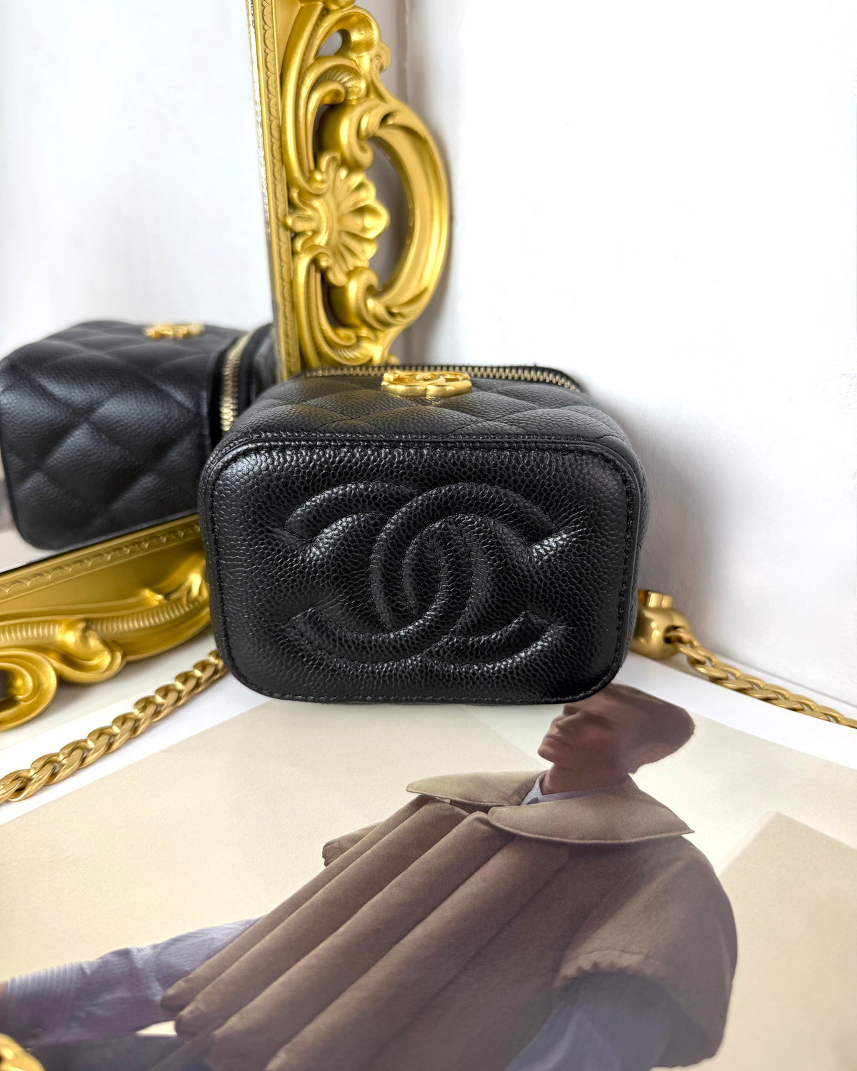 Chanel Classic Mini Vanity with Chain Bag - Black With Gold-Tone Metal - View 5