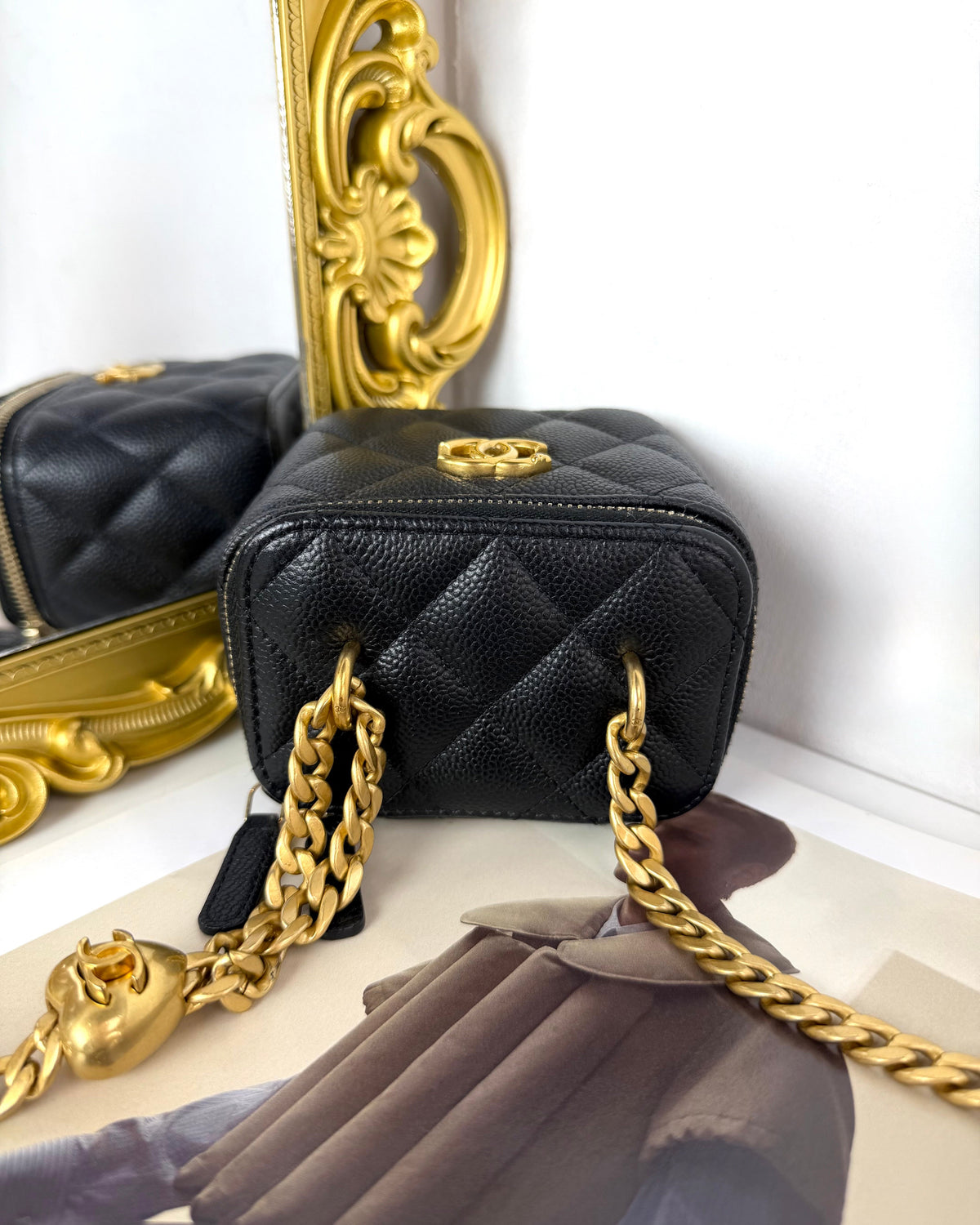 Chanel Classic Mini Vanity with Chain Bag - Black With Gold-Tone Metal - View 6