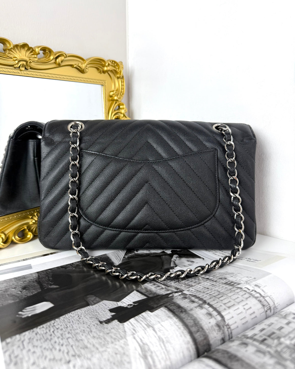 Chanel Classic Double Flap Bag (Chevron V-Stitch) - View 2
