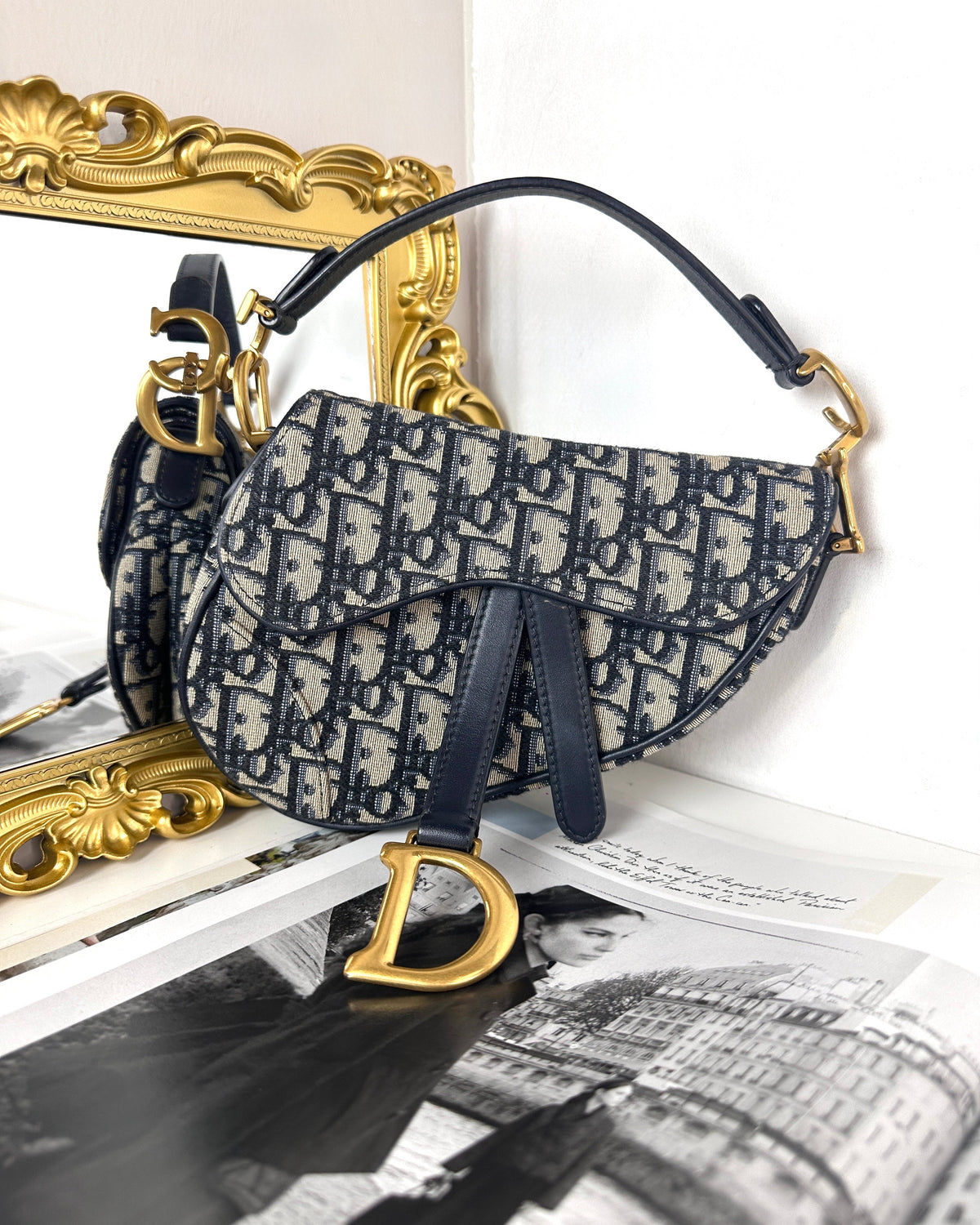 Dior Saddle Bag - Blue Dior Oblique - View 1